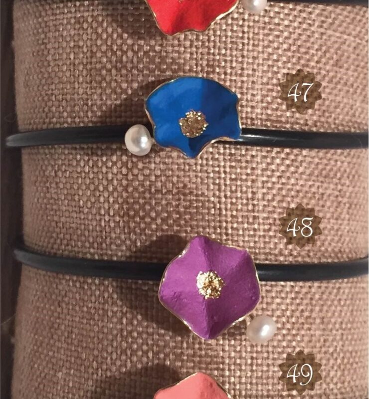 Χειροποίητα Βραχιόλια "Ορτανσία" (Caoutchouc)